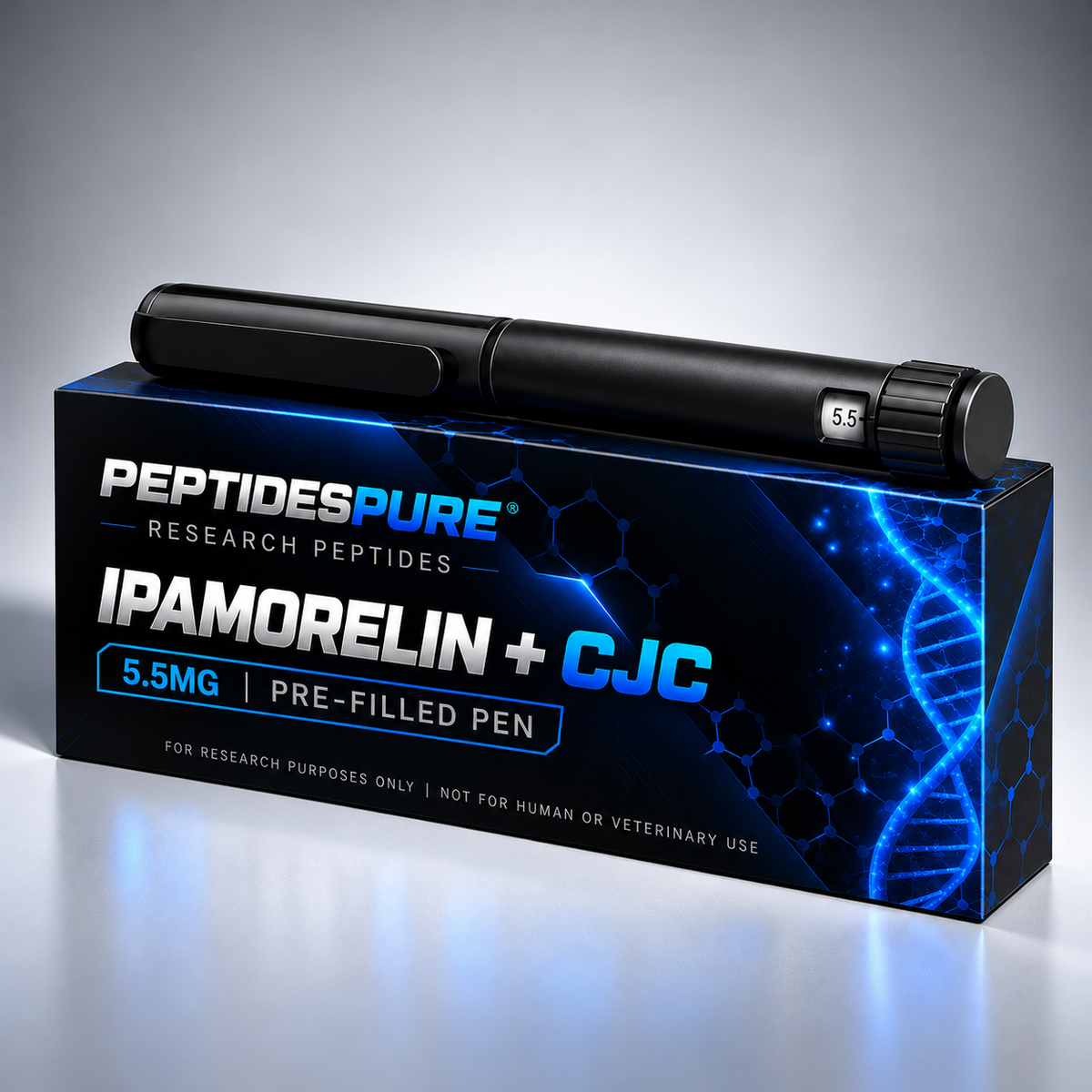 CJC1295 (NO DAC) + Ipamorelin Premixed Prefilled Pen 5mg+5mg – Research Compound